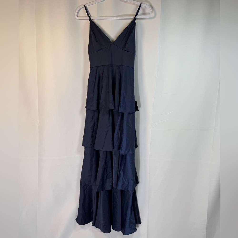 Lulus Elegant Navy Blue Tiered Dress XS